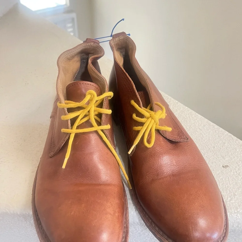 MOMA Men’s Size 46 Brown Leather Ankle‎ Dress Boots, Handmade Italy, Italian